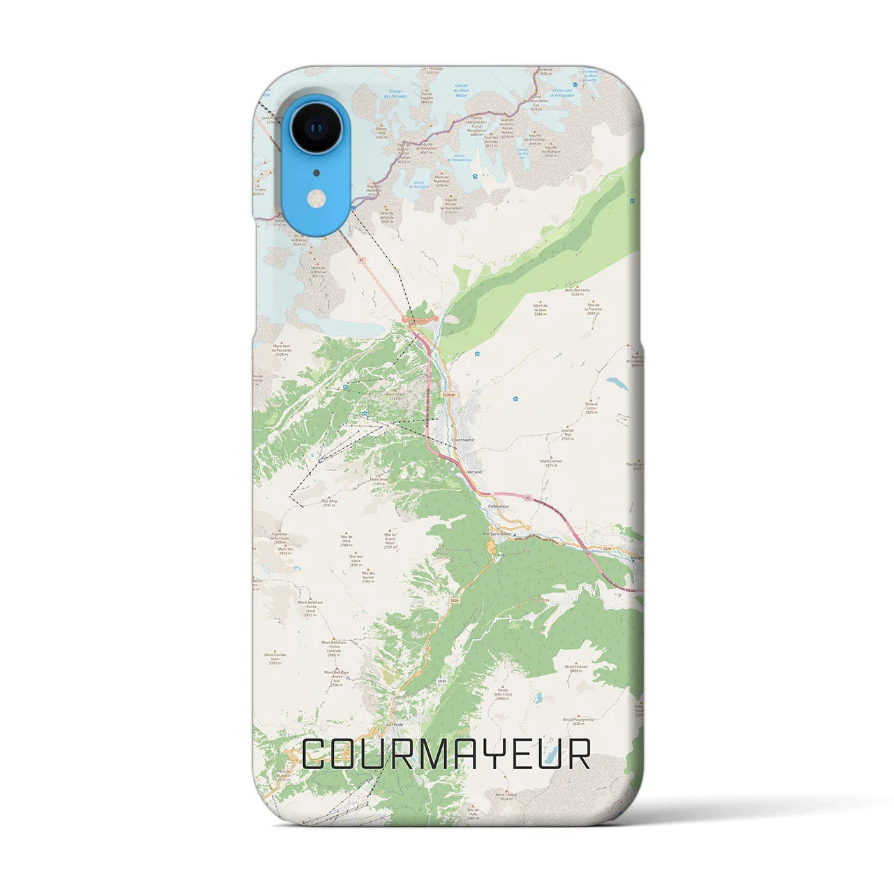 【クールマイユール(イタリア)】地図柄iPhoneケース(バックカバータイプ)