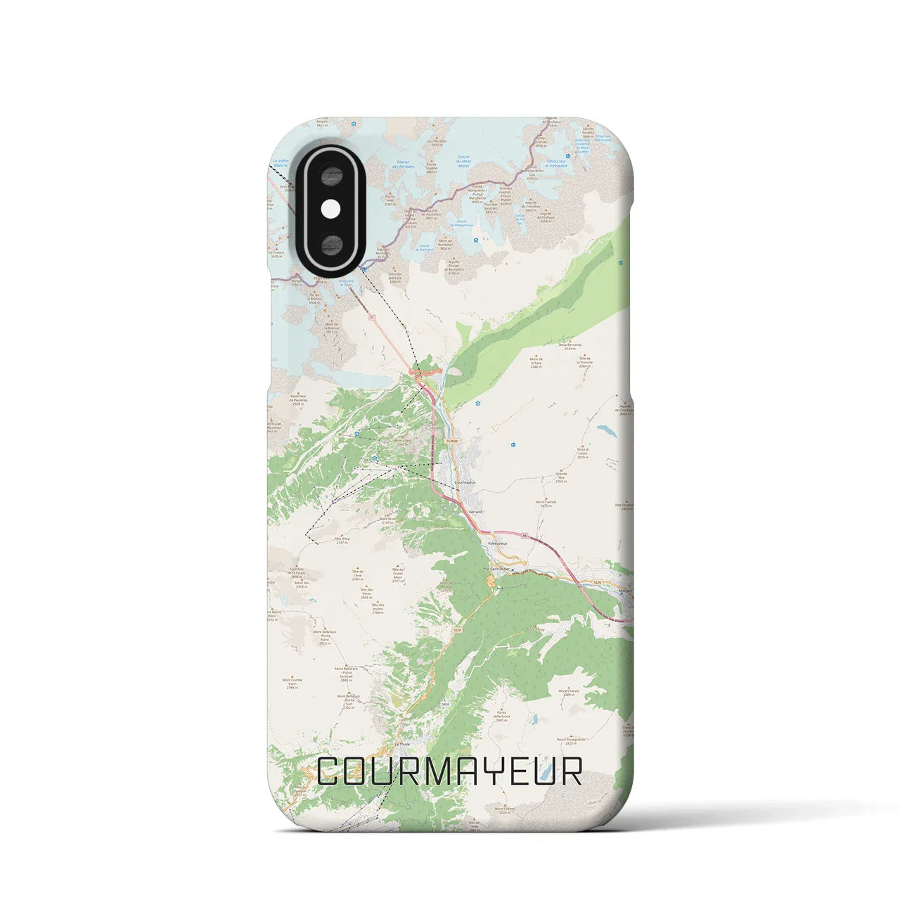 【クールマイユール(イタリア)】地図柄iPhoneケース(バックカバータイプ)