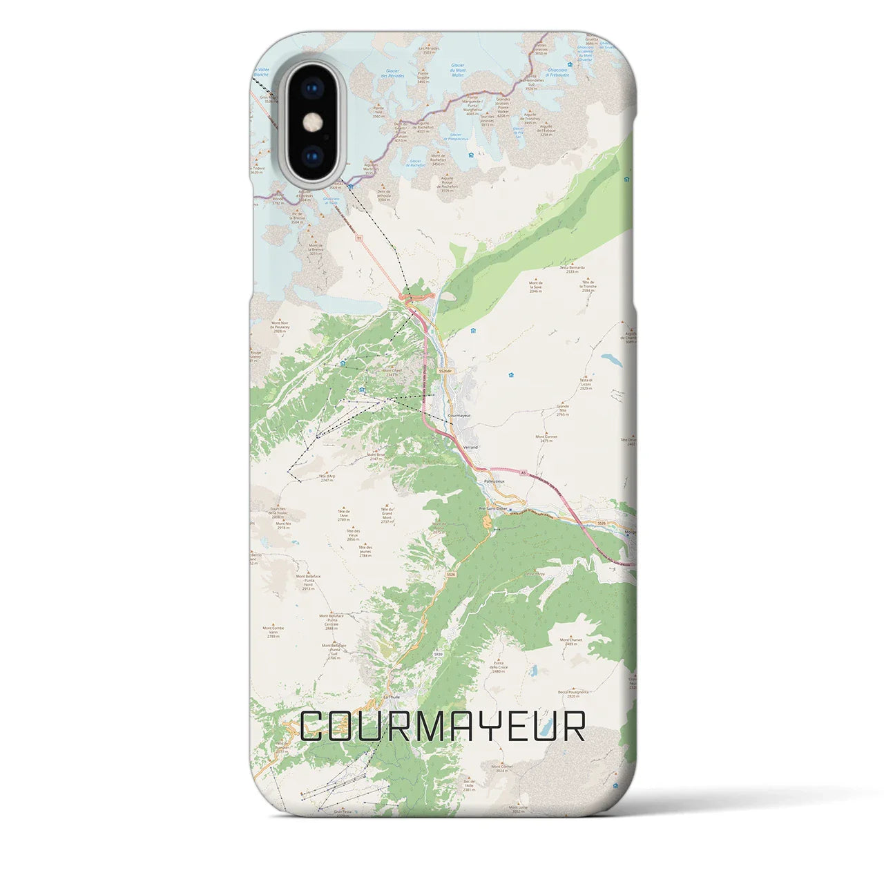 【クールマイユール(イタリア)】地図柄iPhoneケース(バックカバータイプ)