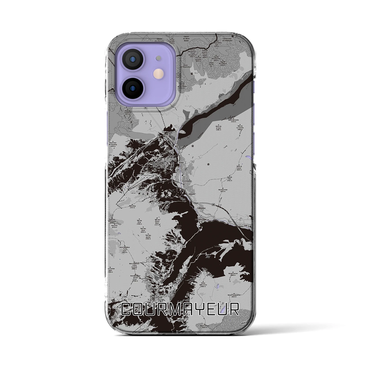 【クールマイユール(イタリア)】地図柄iPhoneケース(クリアタイプ)