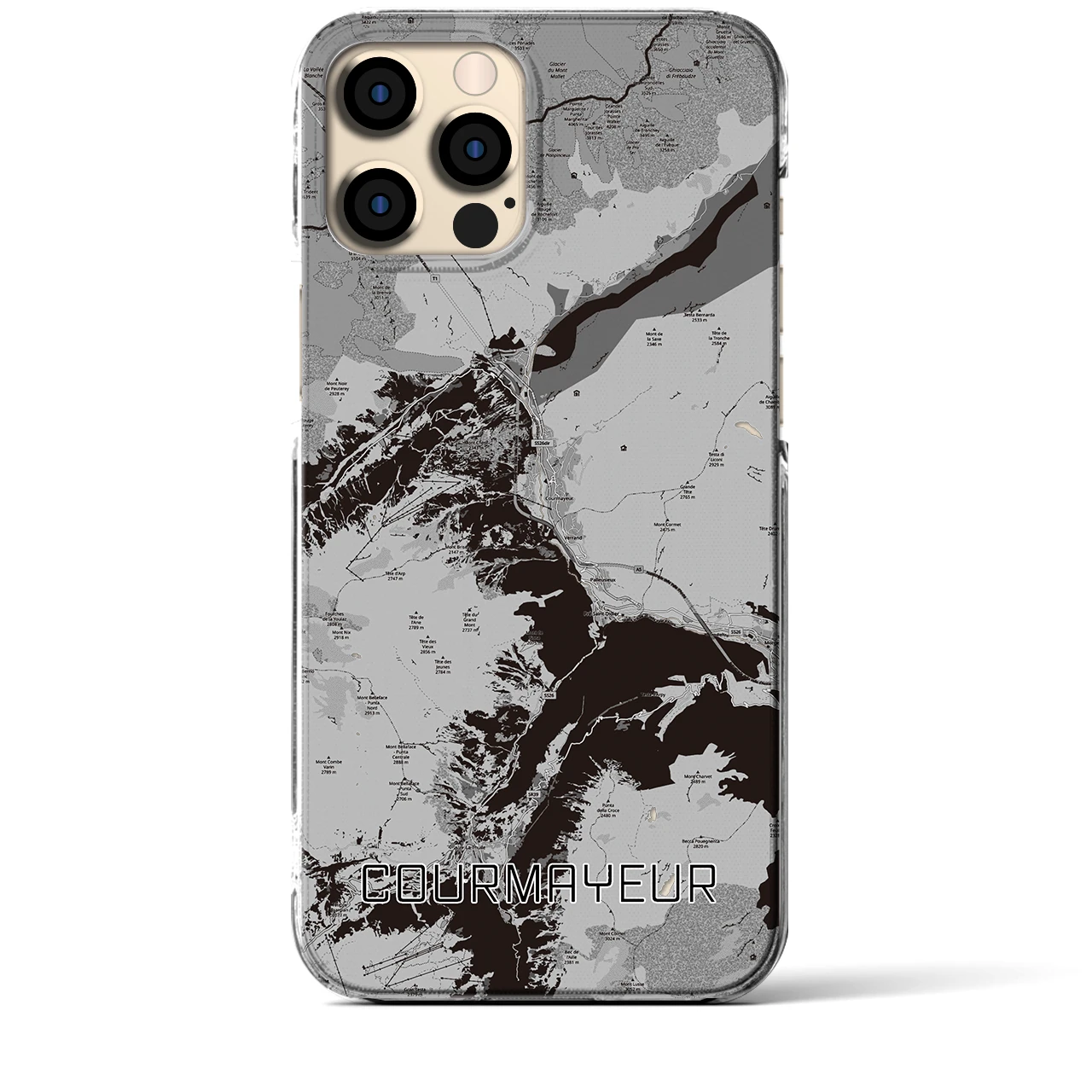 【クールマイユール(イタリア)】地図柄iPhoneケース(クリアタイプ)