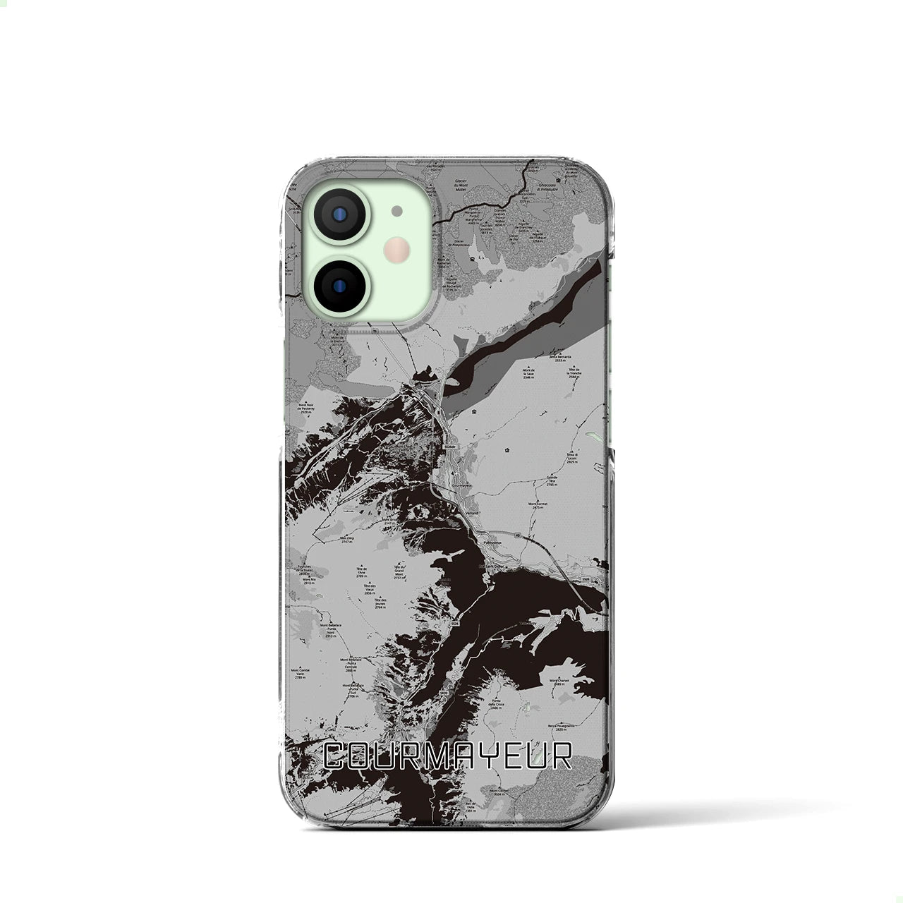 【クールマイユール(イタリア)】地図柄iPhoneケース(クリアタイプ)