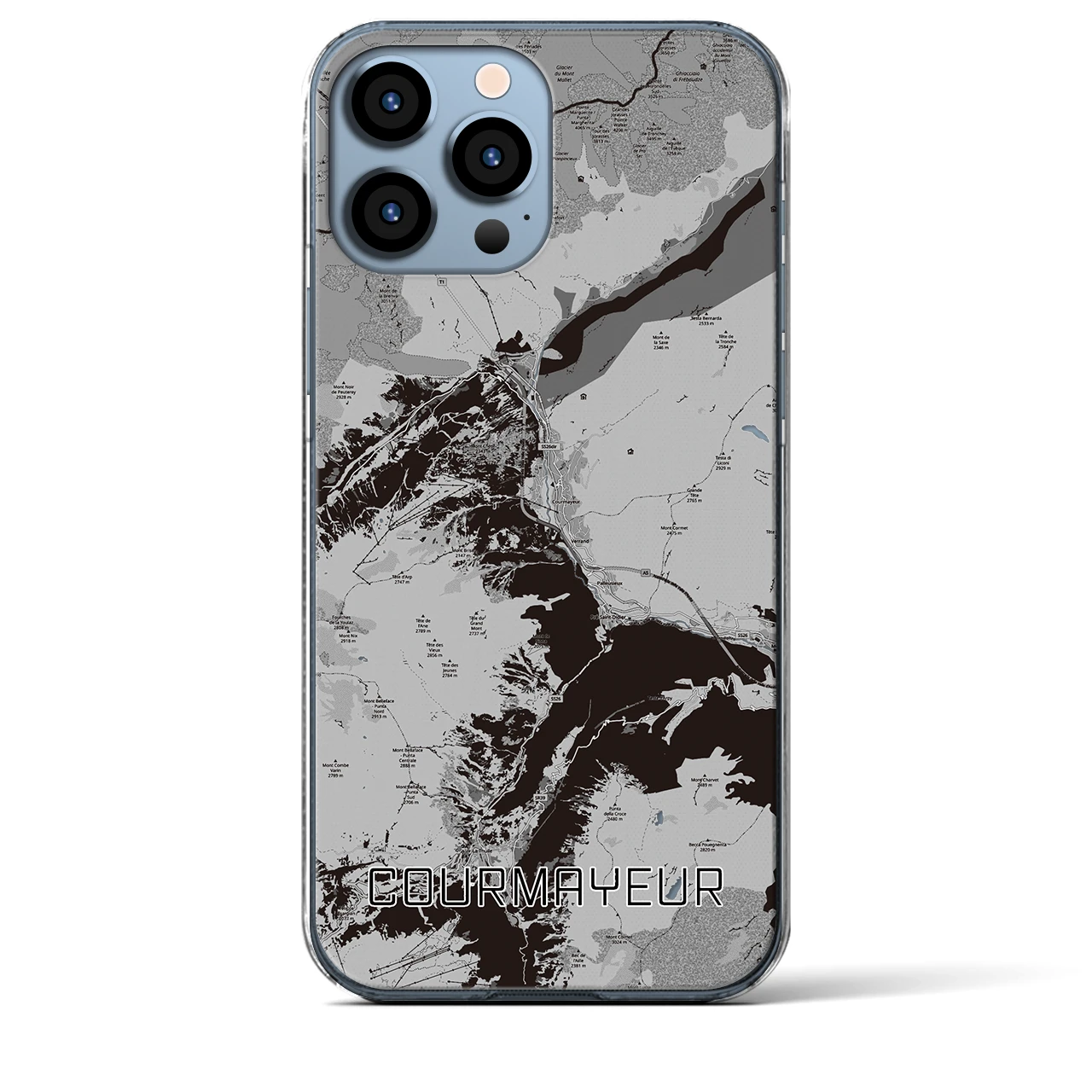 【クールマイユール(イタリア)】地図柄iPhoneケース(クリアタイプ)