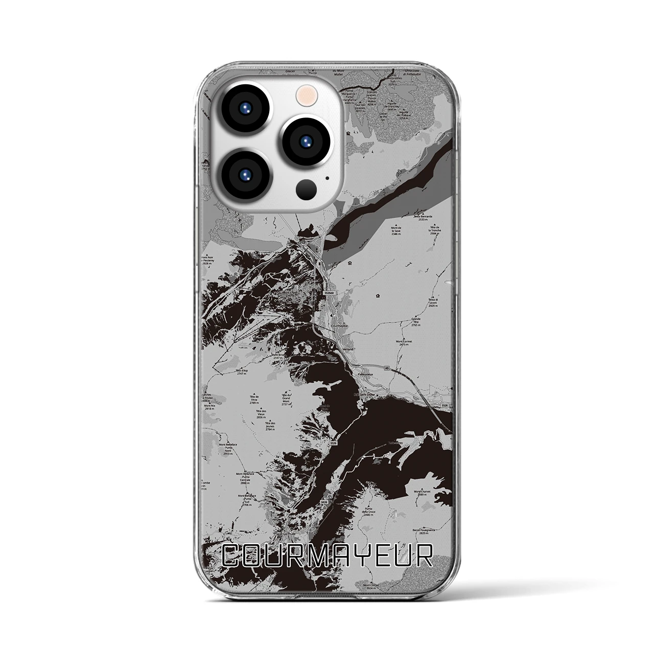 【クールマイユール(イタリア)】地図柄iPhoneケース(クリアタイプ)