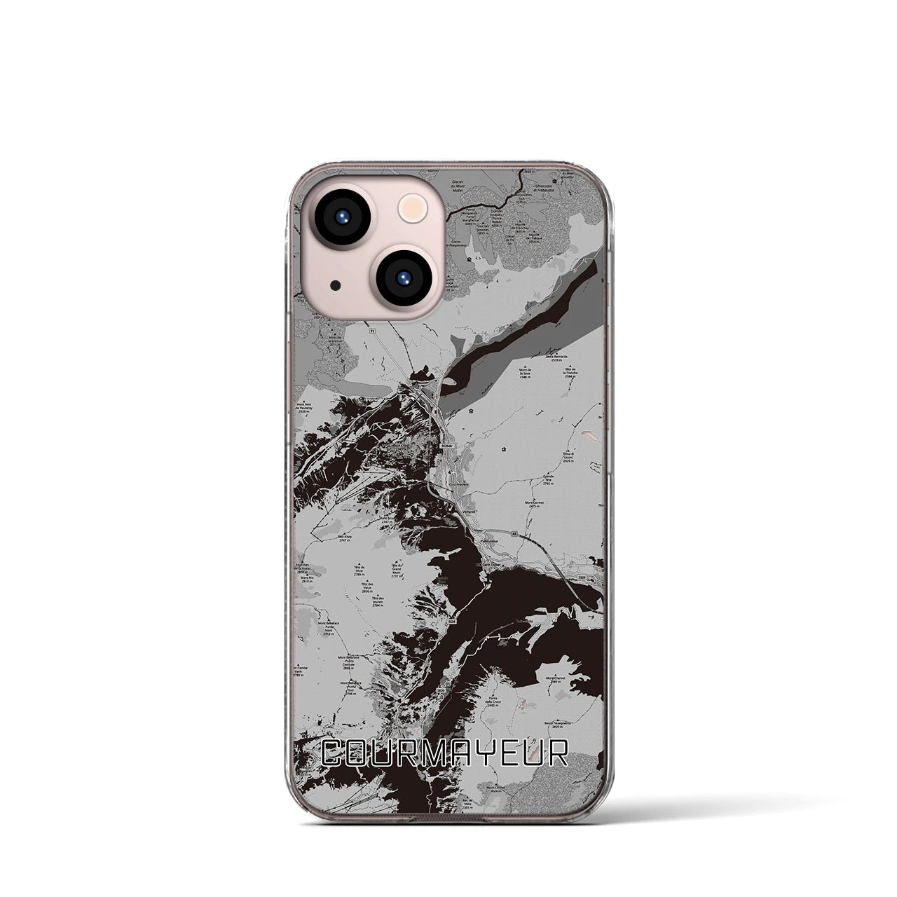 【クールマイユール(イタリア)】地図柄iPhoneケース(クリアタイプ)