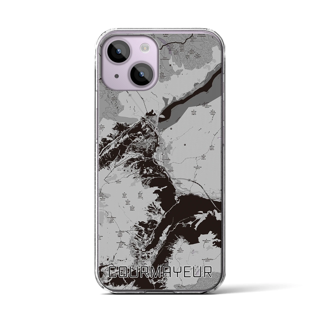 【クールマイユール(イタリア)】地図柄iPhoneケース(クリアタイプ)