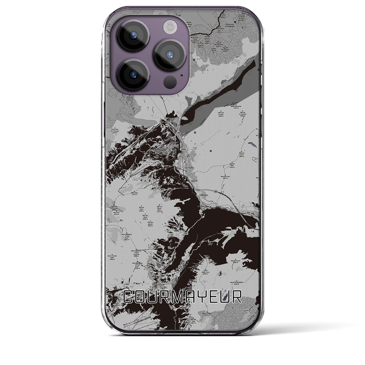 【クールマイユール(イタリア)】地図柄iPhoneケース(クリアタイプ)