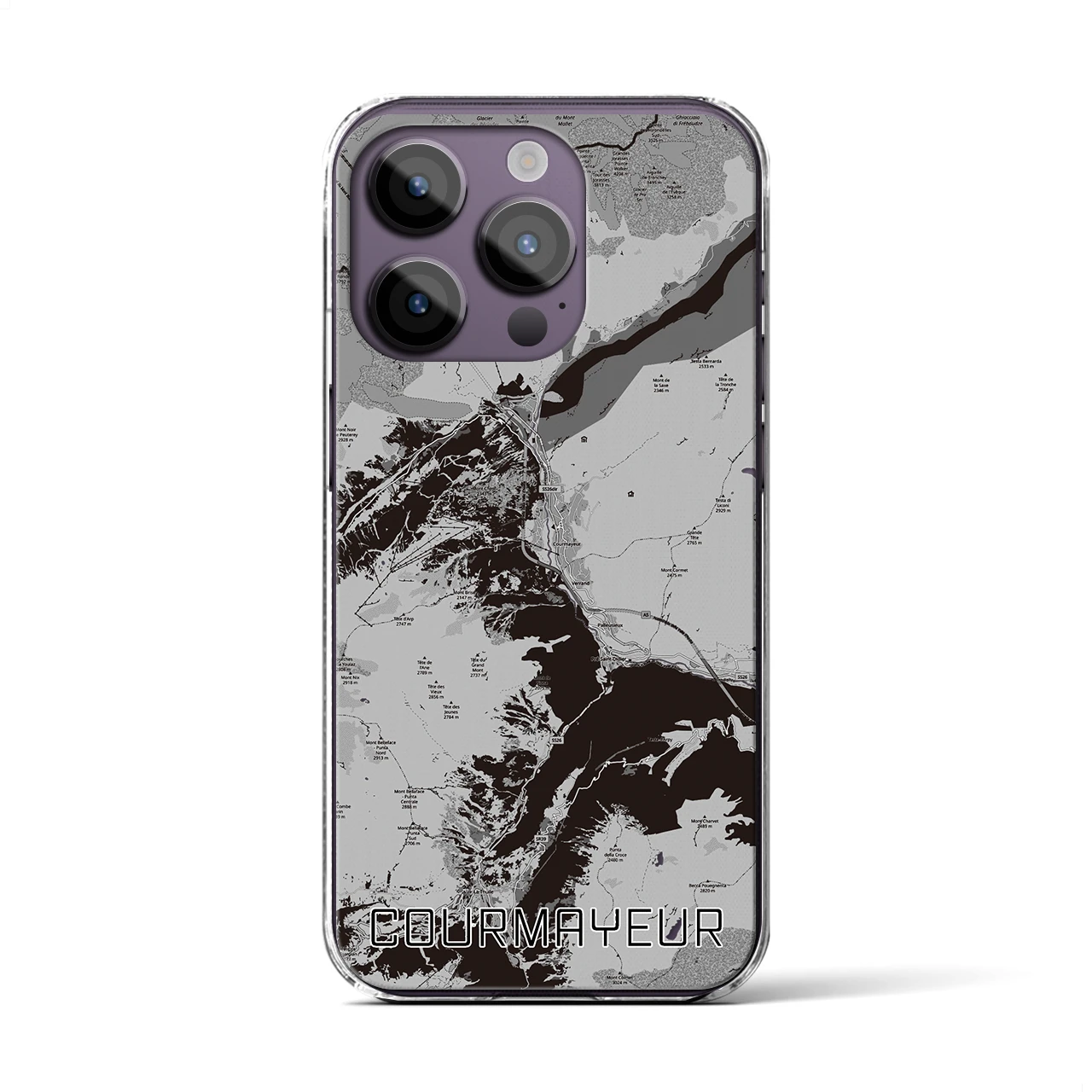 【クールマイユール(イタリア)】地図柄iPhoneケース(クリアタイプ)