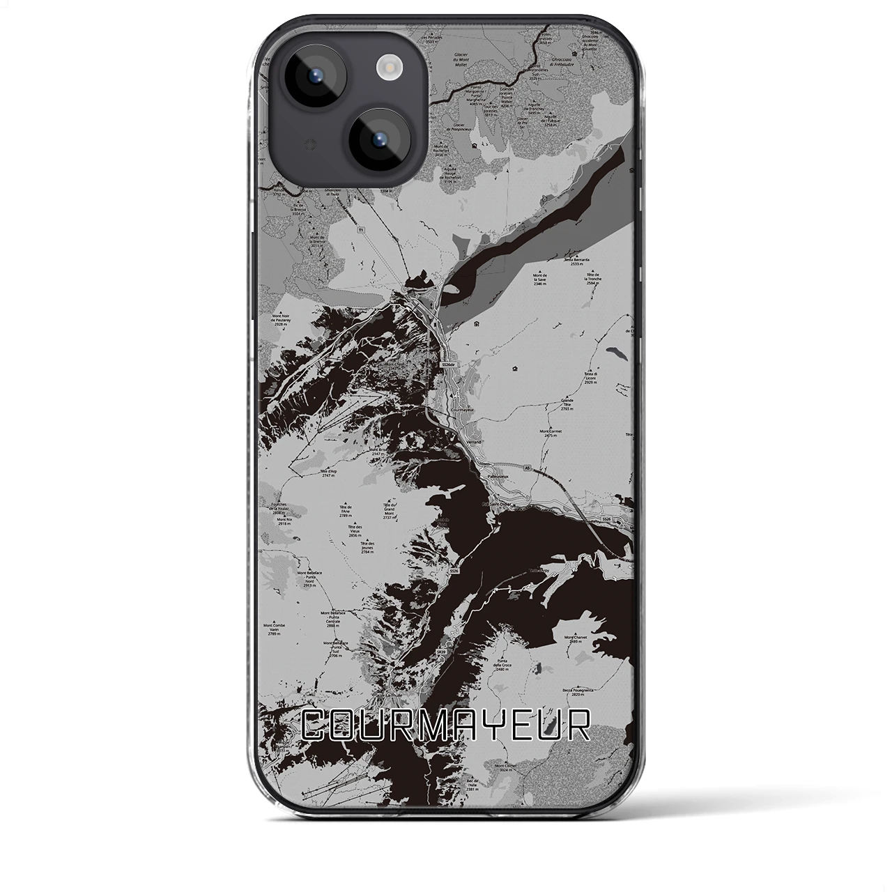 【クールマイユール(イタリア)】地図柄iPhoneケース(クリアタイプ)