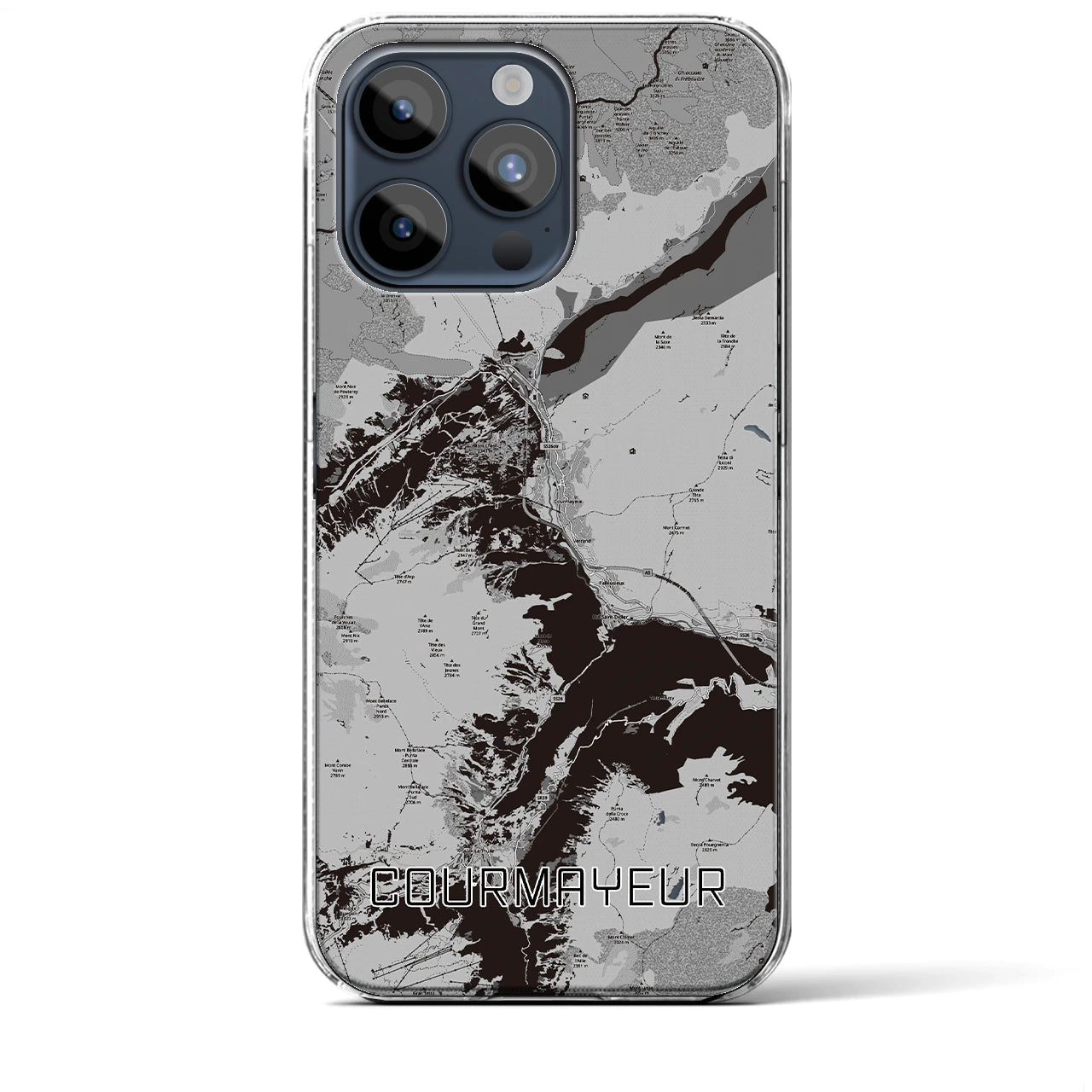 【クールマイユール(イタリア)】地図柄iPhoneケース(クリアタイプ)