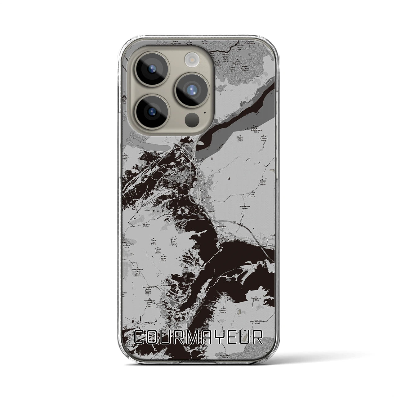 【クールマイユール(イタリア)】地図柄iPhoneケース(クリアタイプ)