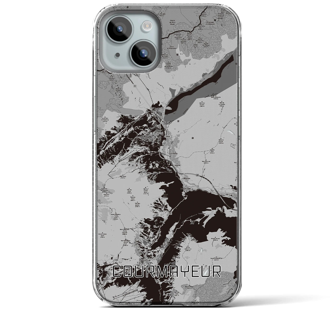 【クールマイユール(イタリア)】地図柄iPhoneケース(クリアタイプ)