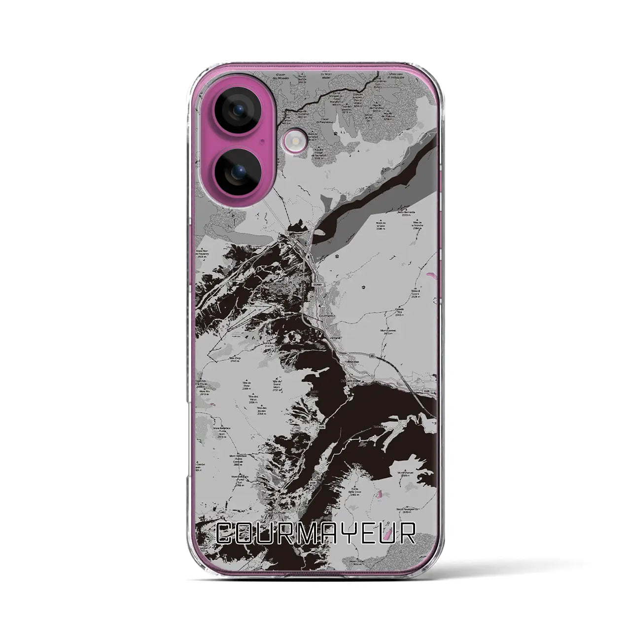 【クールマイユール(イタリア)】地図柄iPhoneケース(クリアタイプ)