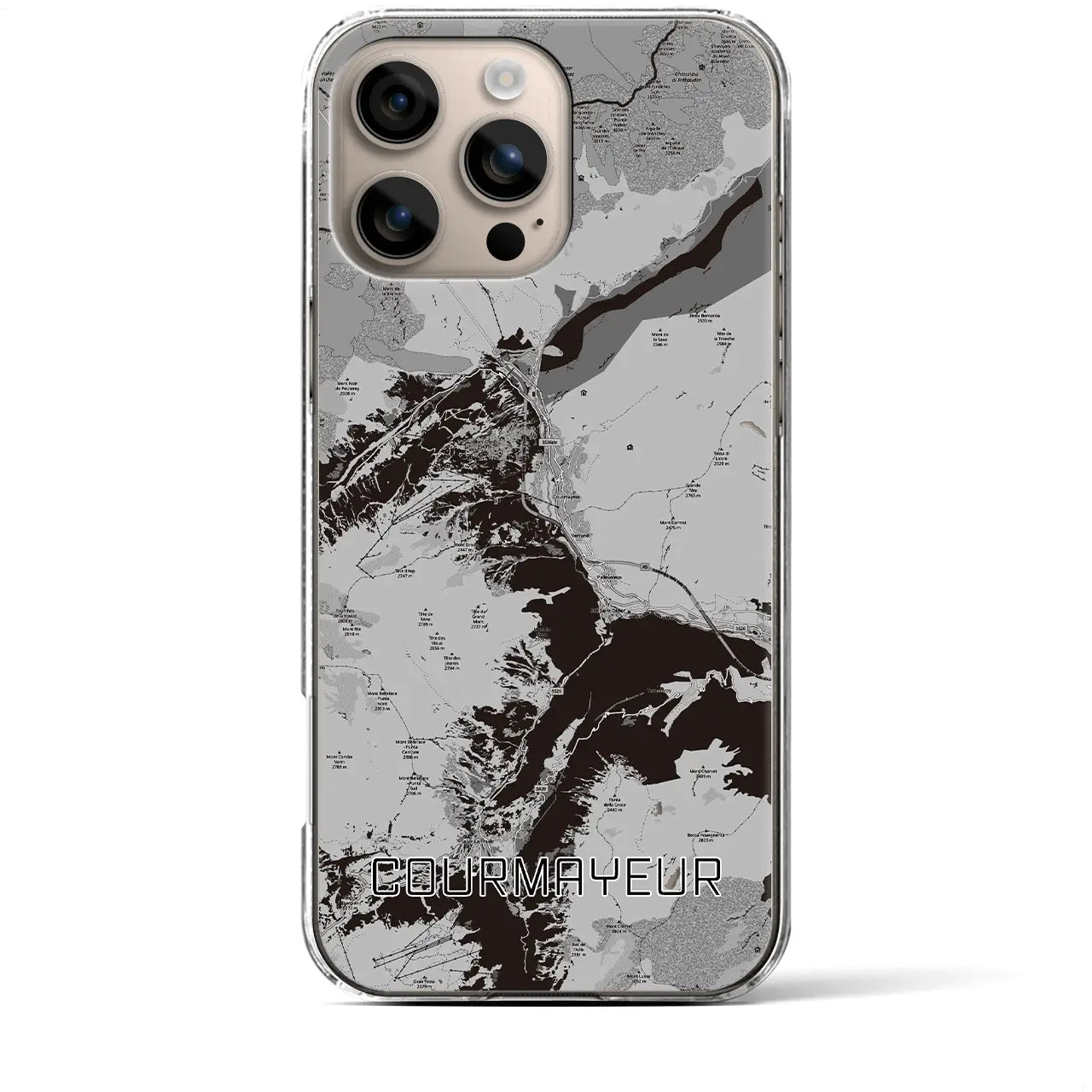 【クールマイユール(イタリア)】地図柄iPhoneケース(クリアタイプ)