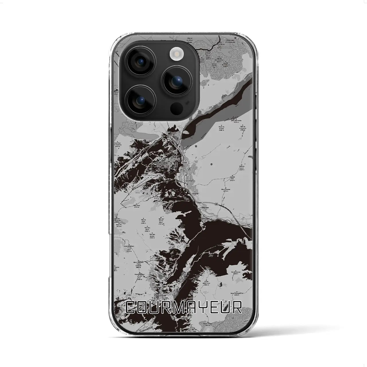 【クールマイユール(イタリア)】地図柄iPhoneケース(クリアタイプ)