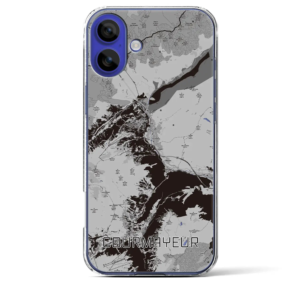 【クールマイユール(イタリア)】地図柄iPhoneケース(クリアタイプ)