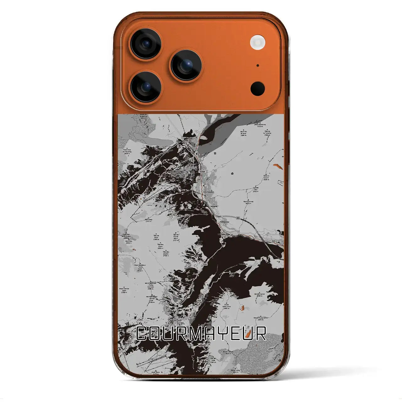 【クールマイユール(イタリア)】地図柄iPhoneケース(クリアタイプ)