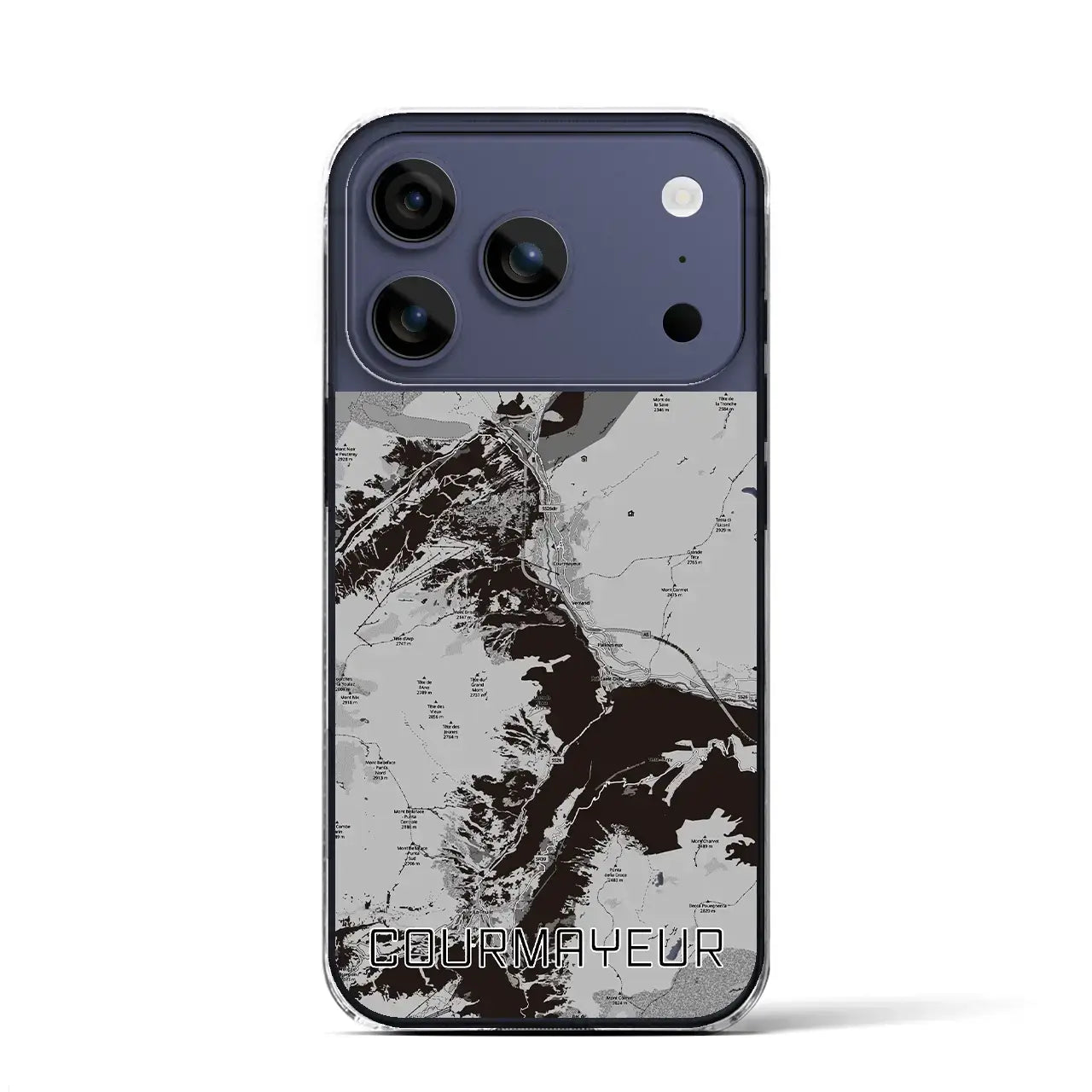 【クールマイユール(イタリア)】地図柄iPhoneケース(クリアタイプ)