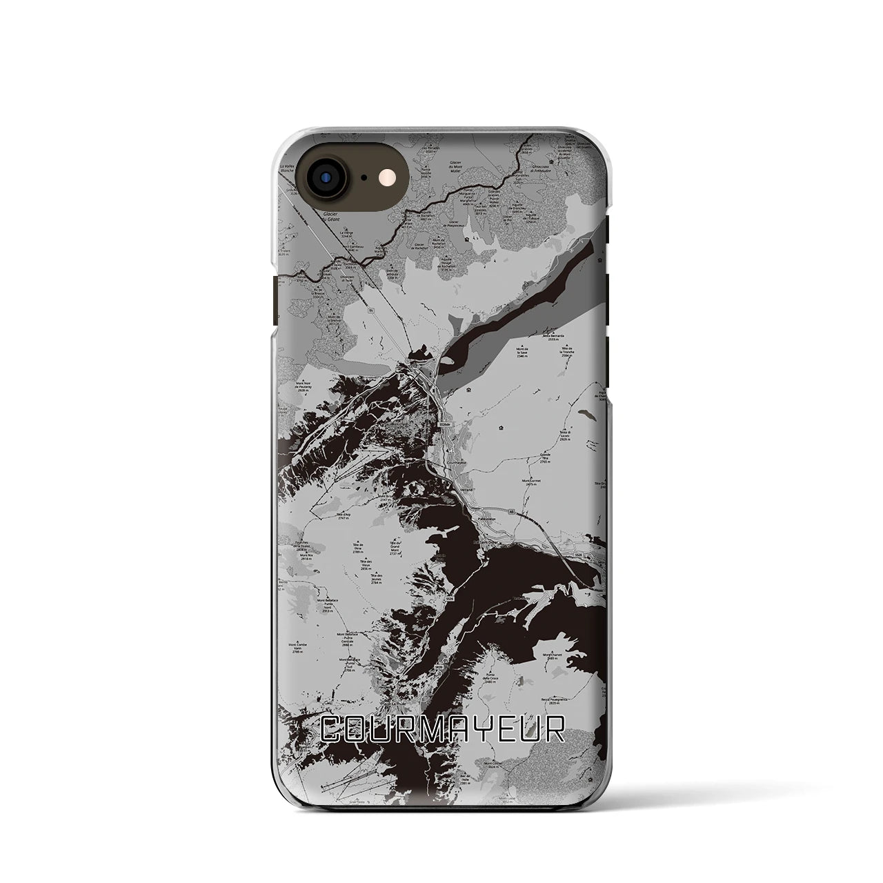 【クールマイユール(イタリア)】地図柄iPhoneケース(クリアタイプ)