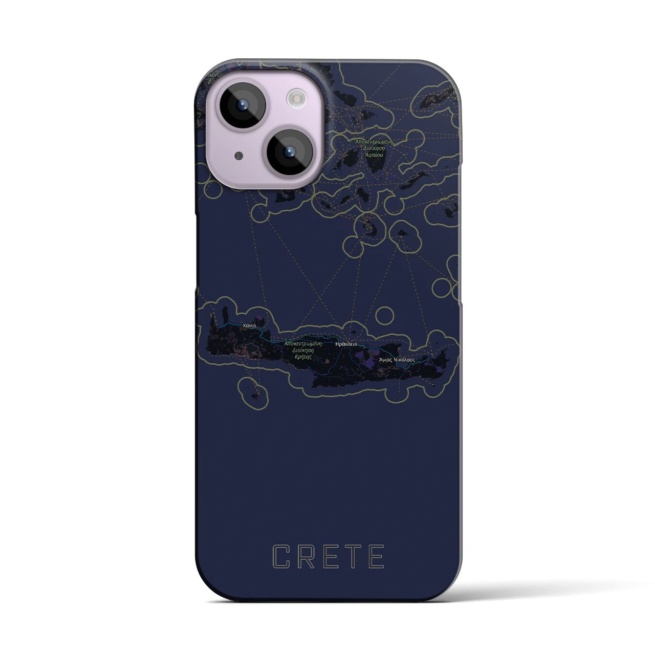 【クレタ島(ギリシャ)】地図柄iPhoneケース(バックカバータイプ)