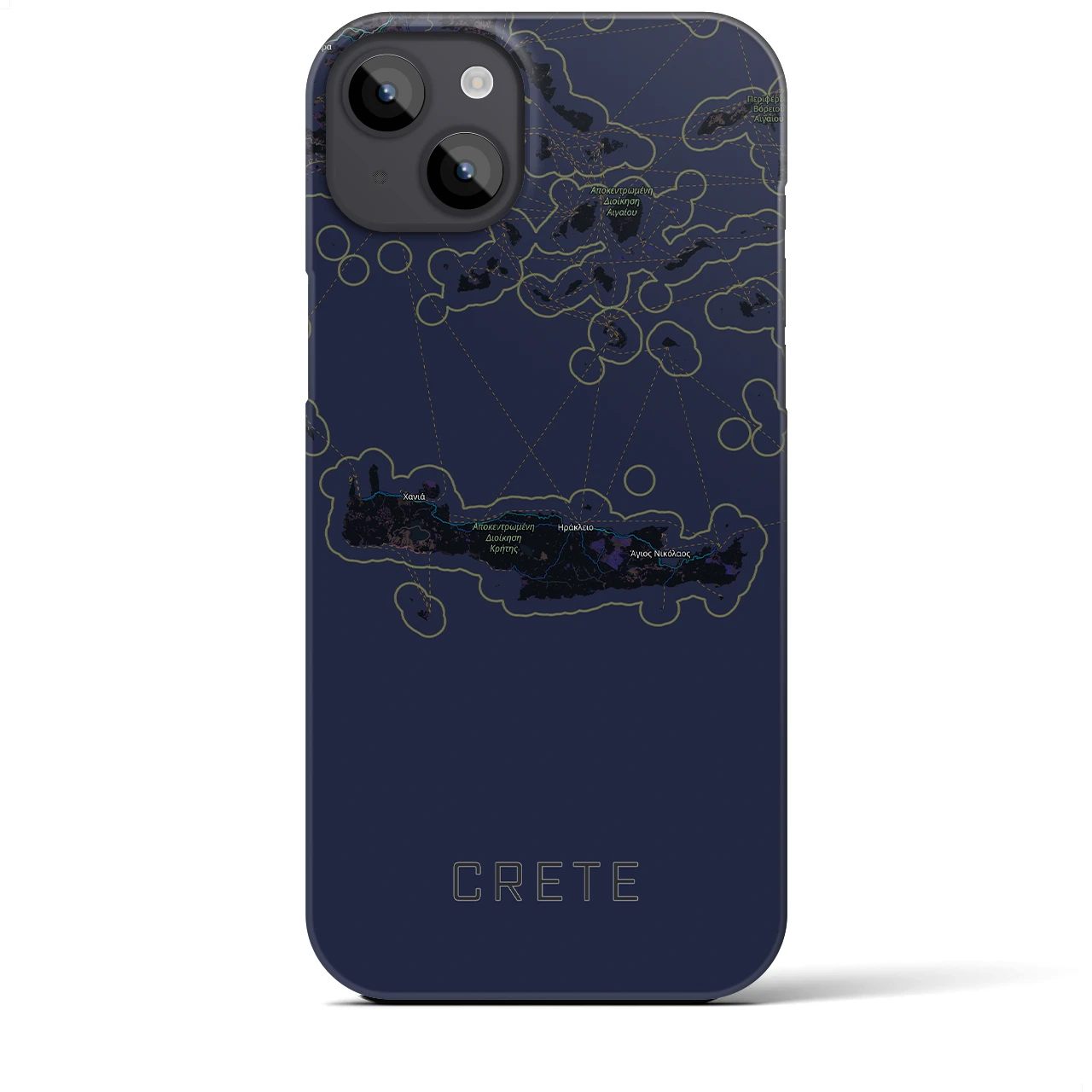 【クレタ島(ギリシャ)】地図柄iPhoneケース(バックカバータイプ)