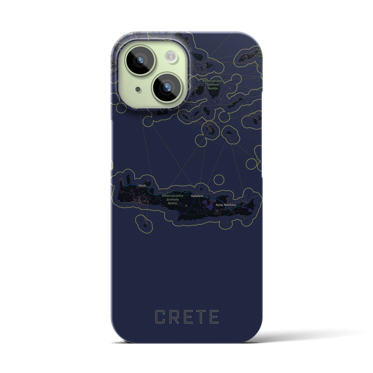 【クレタ島(ギリシャ)】地図柄iPhoneケース(バックカバータイプ)