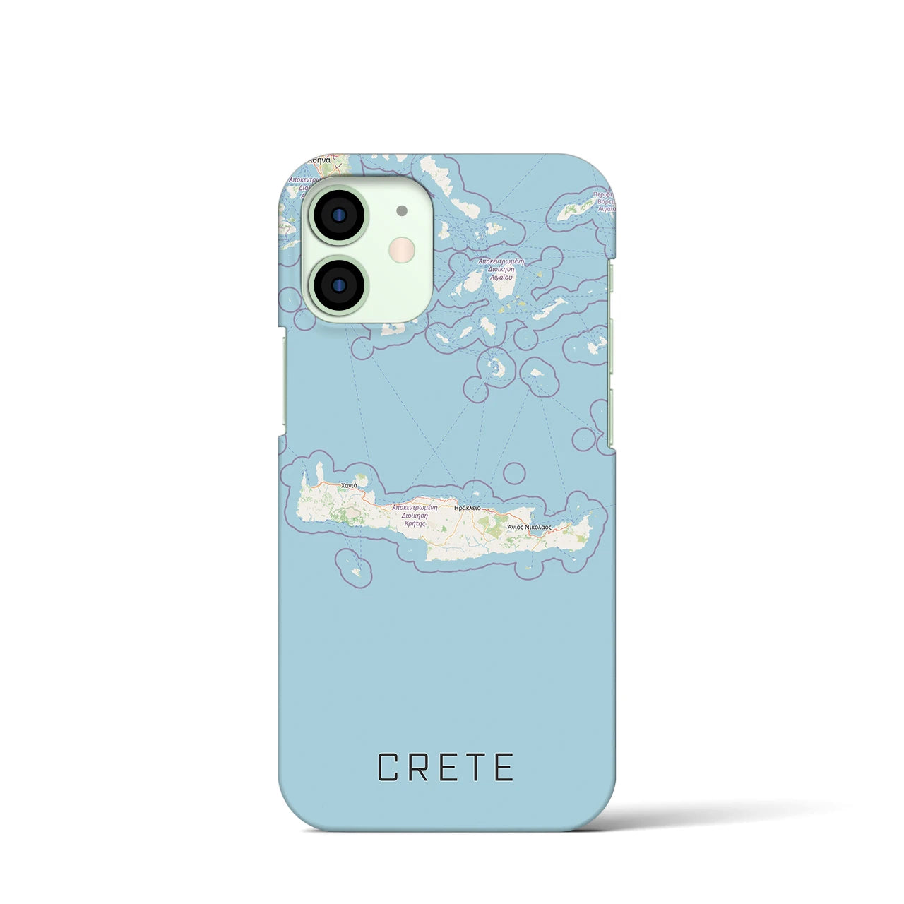 【クレタ島(ギリシャ)】地図柄iPhoneケース(バックカバータイプ)