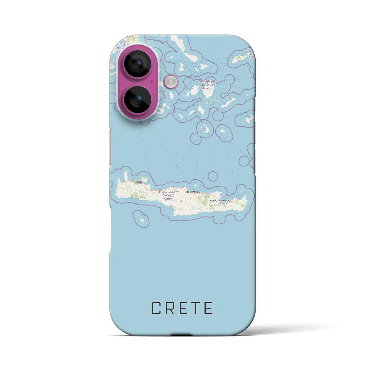 【クレタ島(ギリシャ)】地図柄iPhoneケース(バックカバータイプ)