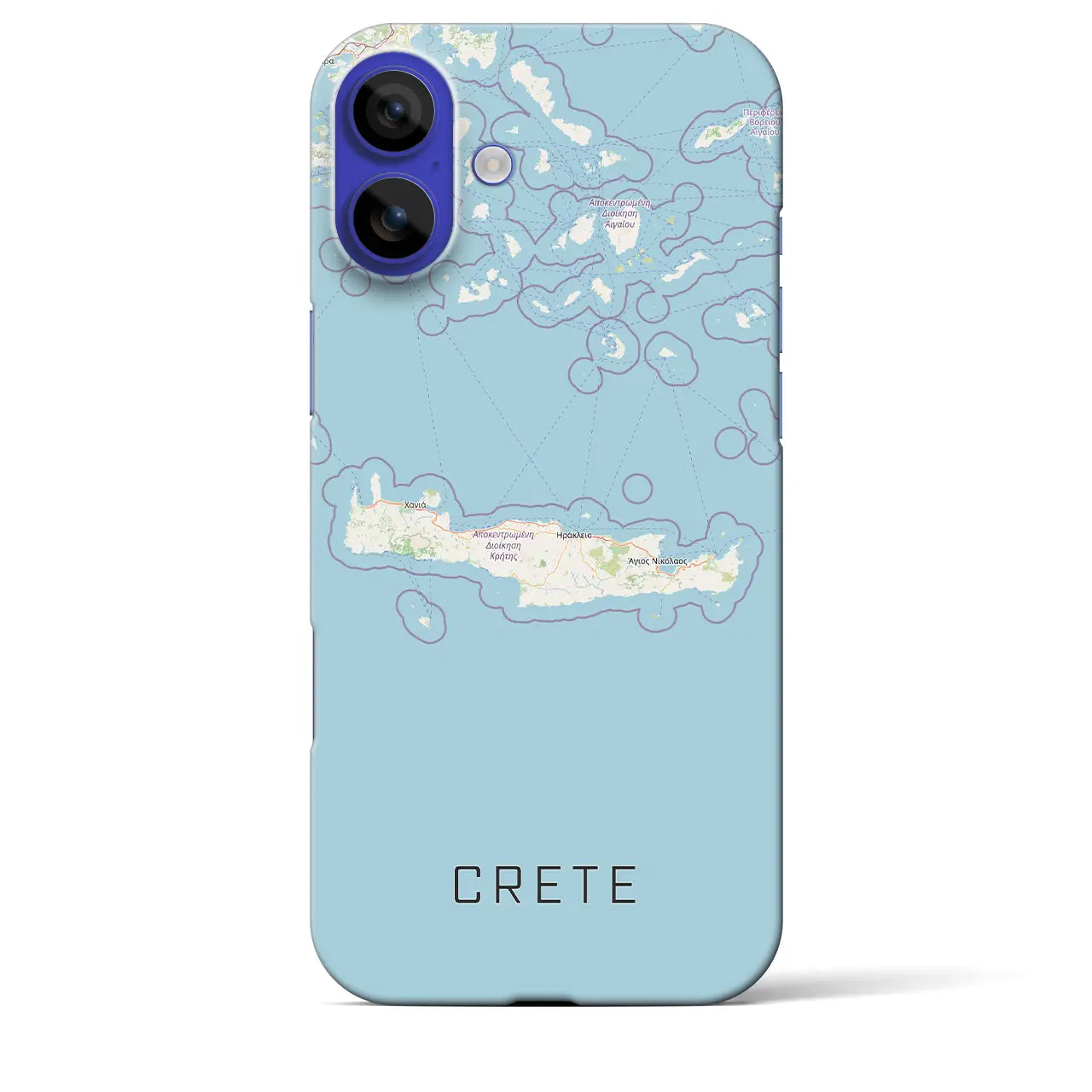 【クレタ島(ギリシャ)】地図柄iPhoneケース(バックカバータイプ)