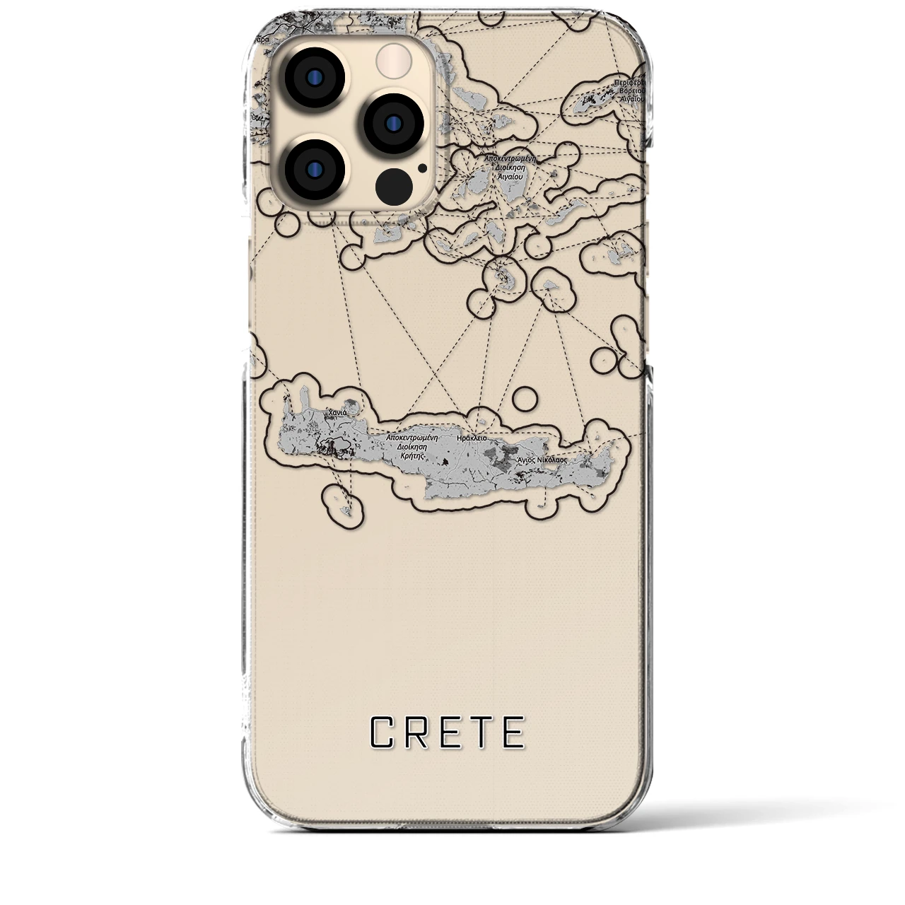 【クレタ島(ギリシャ)】地図柄iPhoneケース(クリアタイプ)