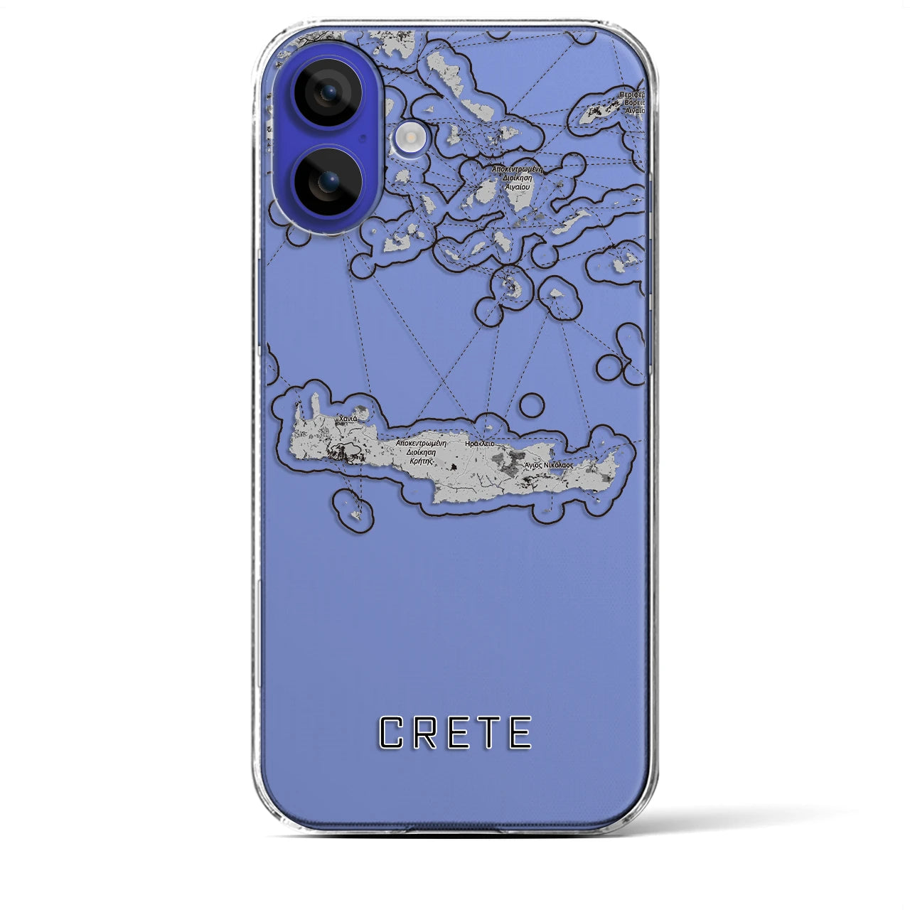 【クレタ島(ギリシャ)】地図柄iPhoneケース(クリアタイプ)