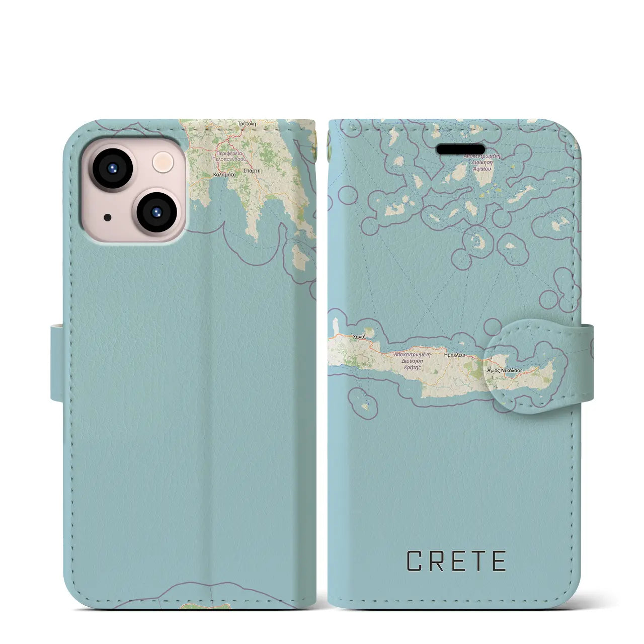【クレタ島(ギリシャ)】地図柄iPhoneケース(手帳タイプ)