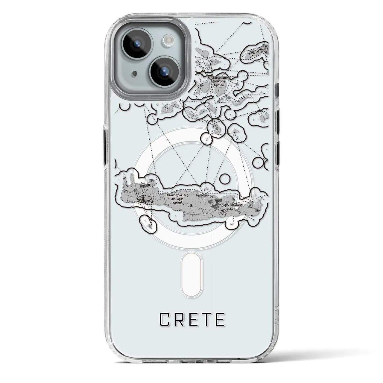 【クレタ島(ギリシャ)】地図柄iPhoneケース(MagSafeタイプ)