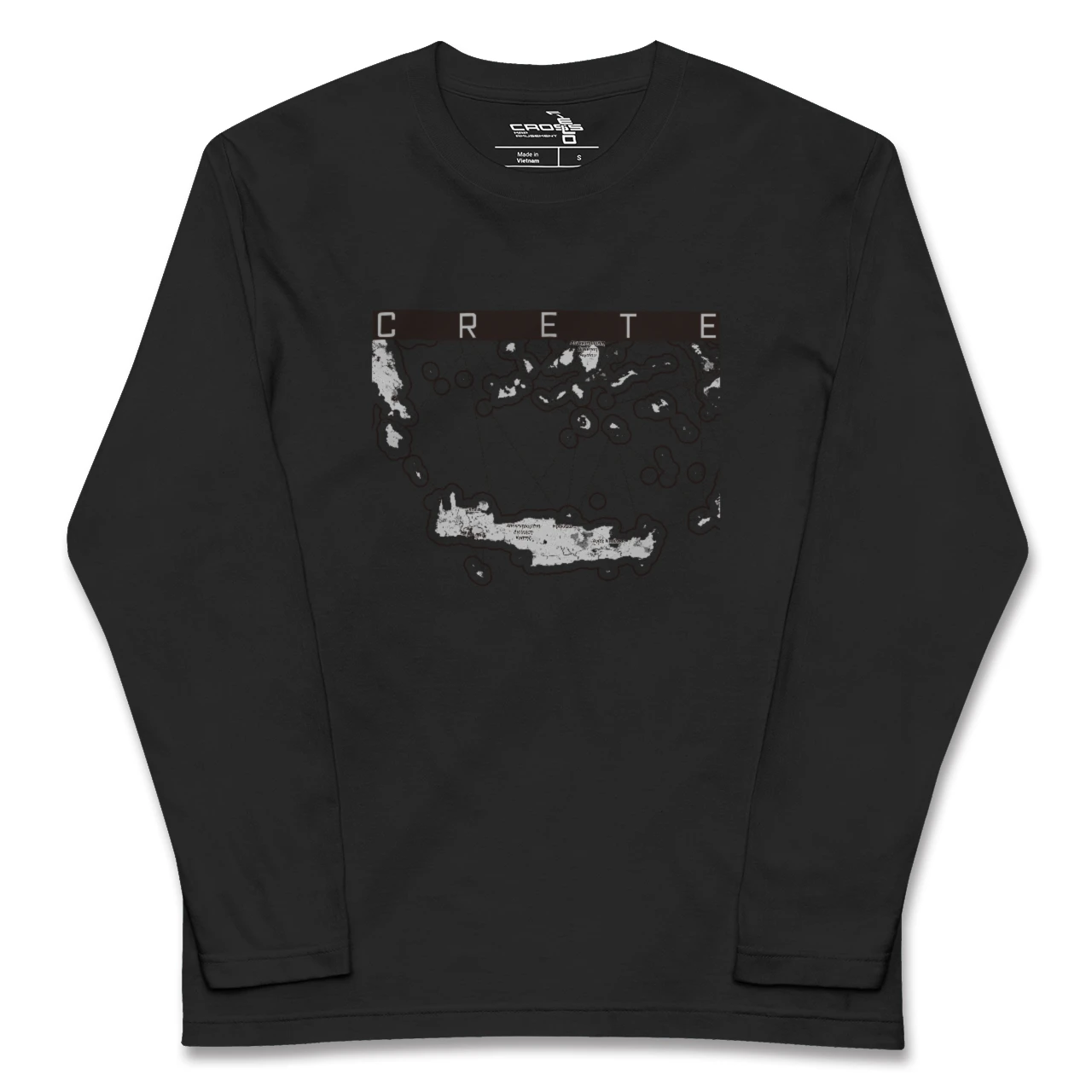 【クレタ島(ギリシャ)】地図柄ロングスリーブTシャツ