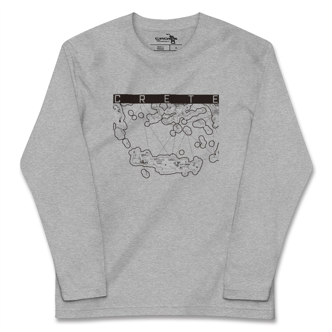 【クレタ島(ギリシャ)】地図柄ロングスリーブTシャツ
