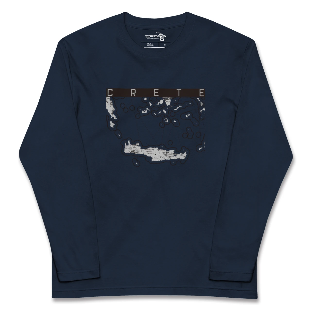 【クレタ島(ギリシャ)】地図柄ロングスリーブTシャツ