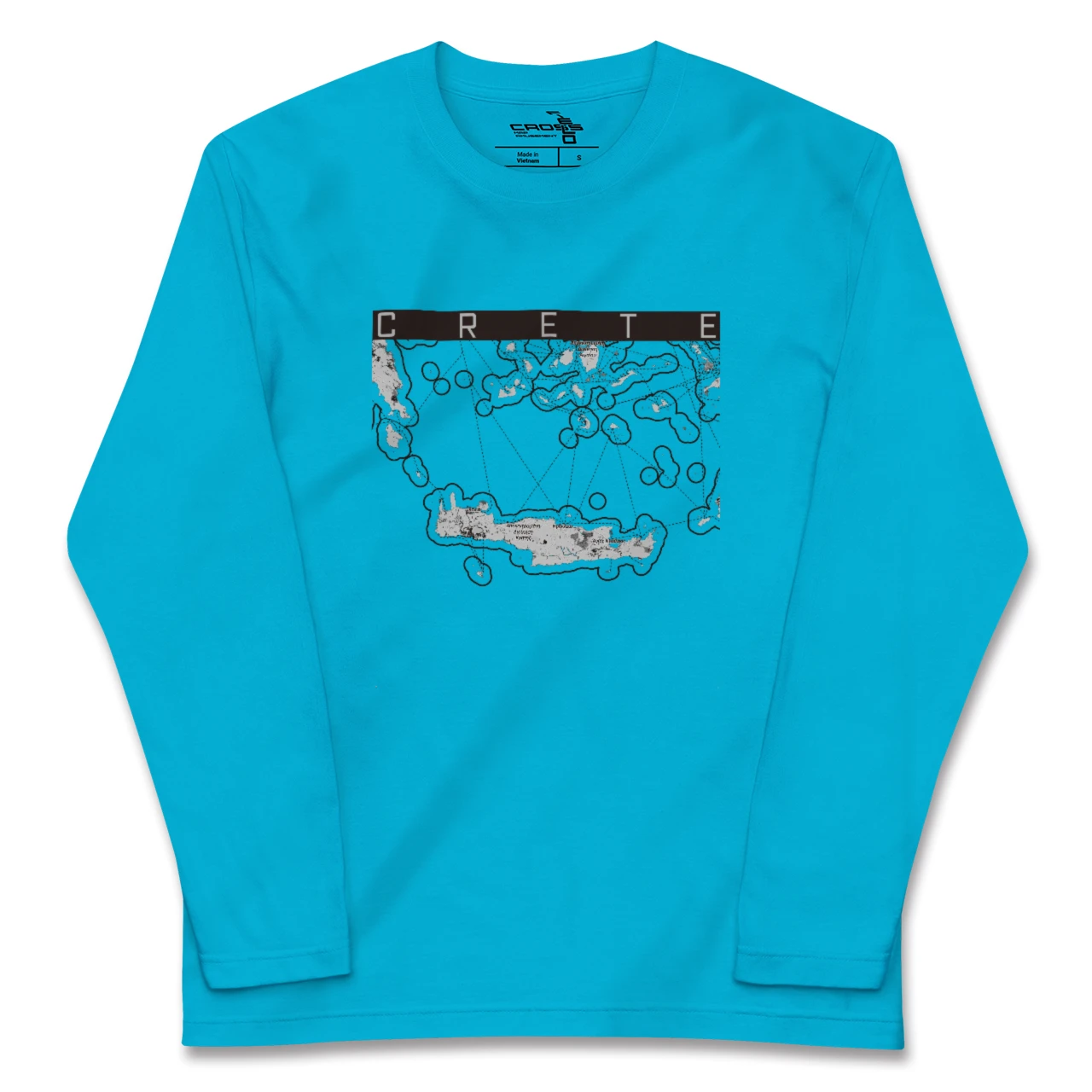 【クレタ島(ギリシャ)】地図柄ロングスリーブTシャツ