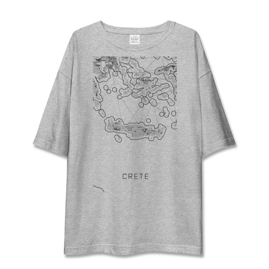 【クレタ島(ギリシャ)】地図柄ビッグシルエットTシャツ