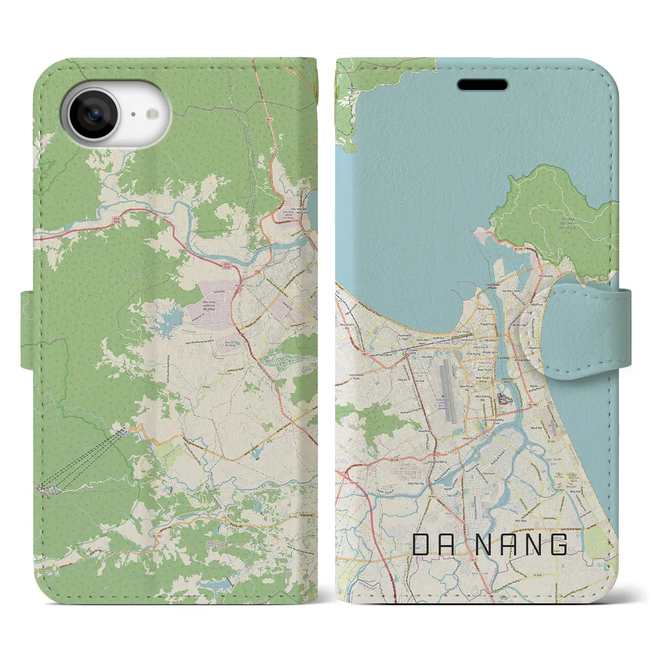 【ダナン(ベトナム)】地図柄iPhoneケース(手帳タイプ)