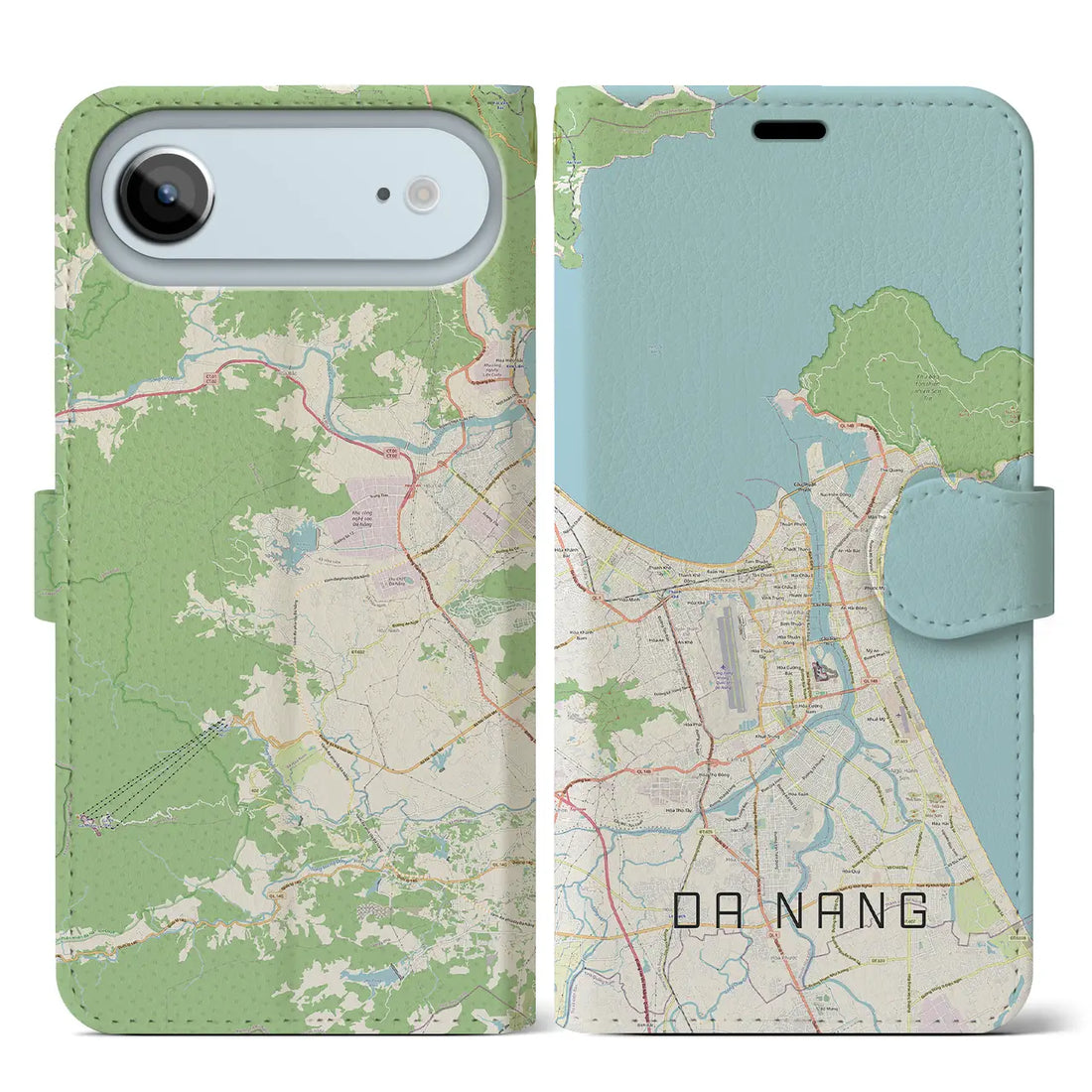 【ダナン(ベトナム)】地図柄iPhoneケース(手帳タイプ)ナチュラル・iPhone 17 Pro Max 用