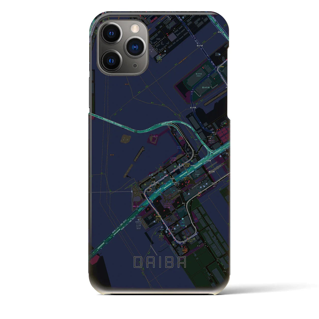【台場(東京都)】地図柄iPhoneケース(バックカバータイプ)