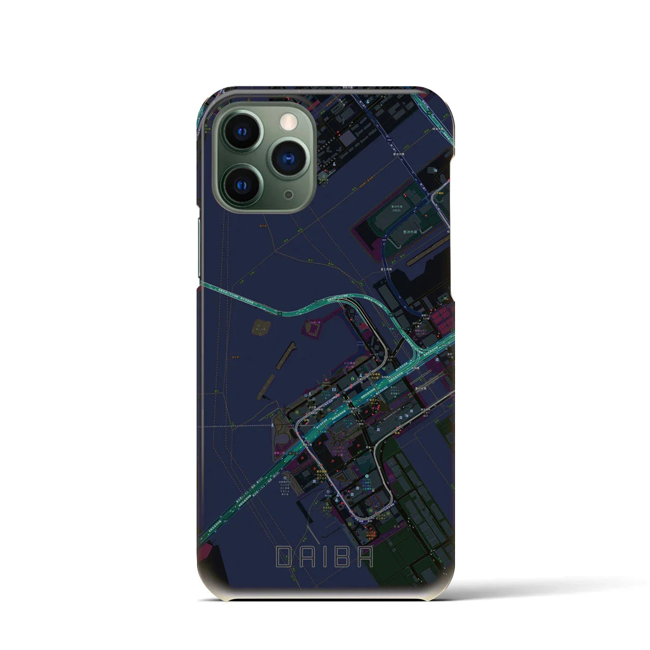 【台場(東京都)】地図柄iPhoneケース(バックカバータイプ)