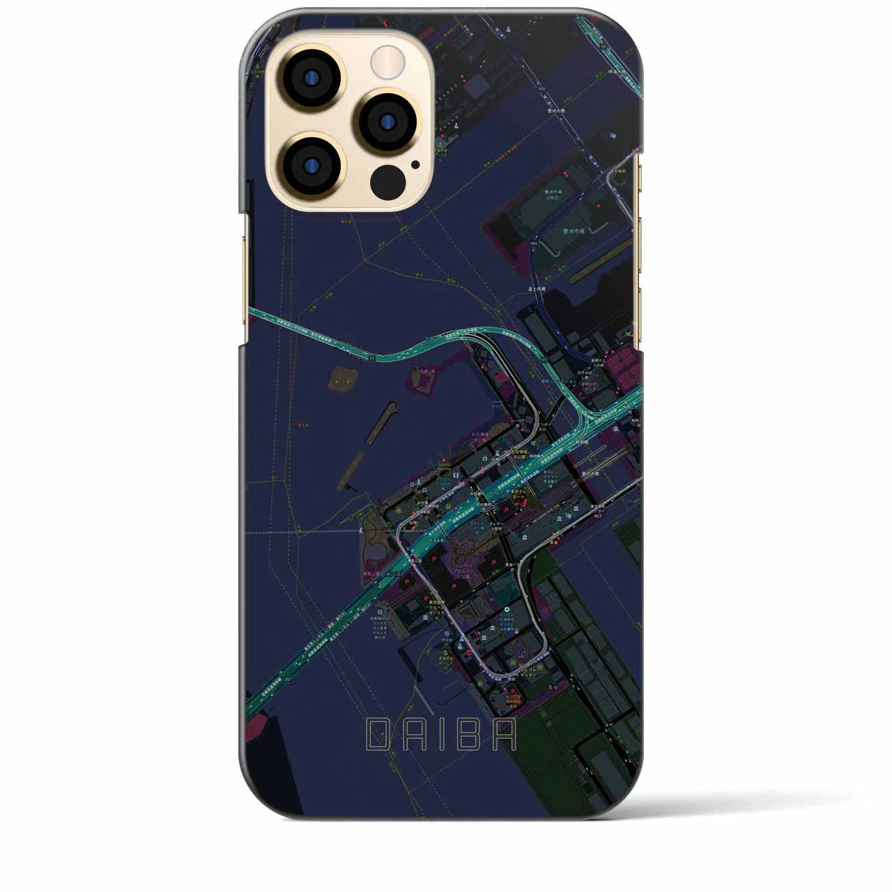【台場(東京都)】地図柄iPhoneケース(バックカバータイプ)