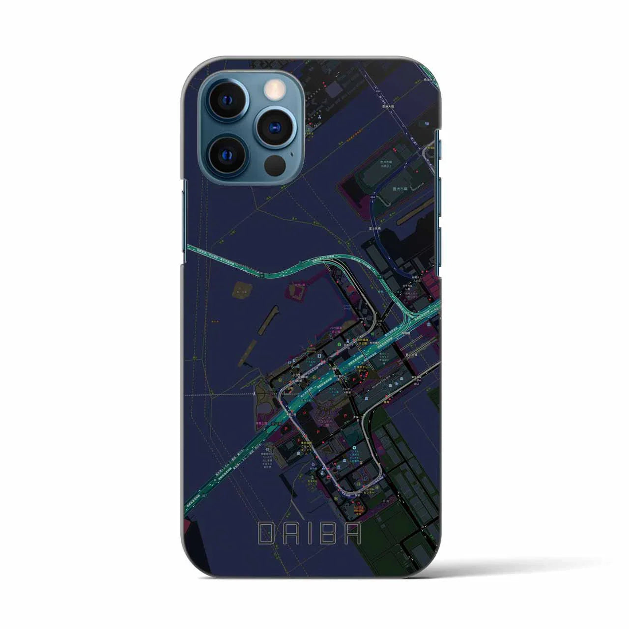 【台場(東京都)】地図柄iPhoneケース(バックカバータイプ)
