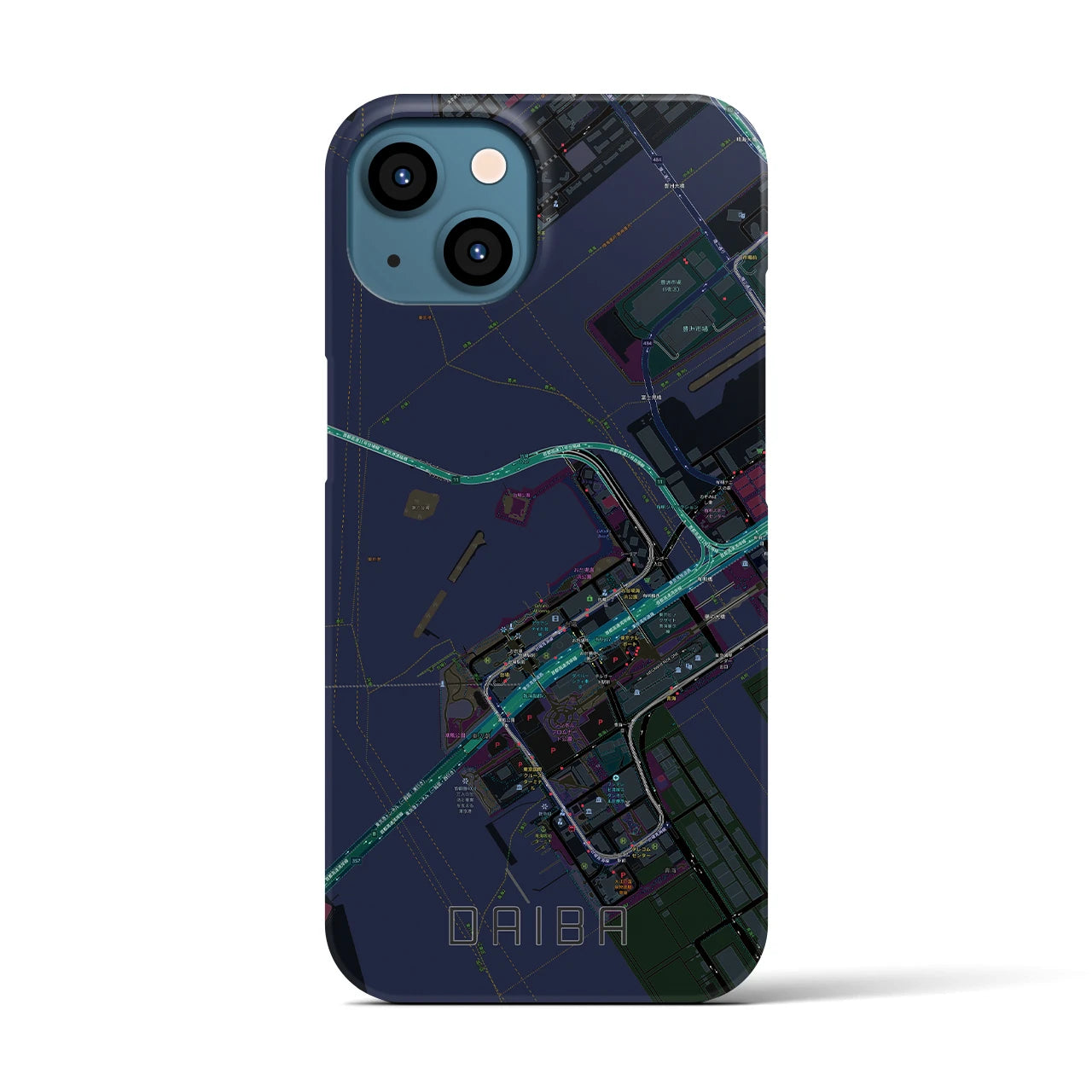 【台場(東京都)】地図柄iPhoneケース(バックカバータイプ)