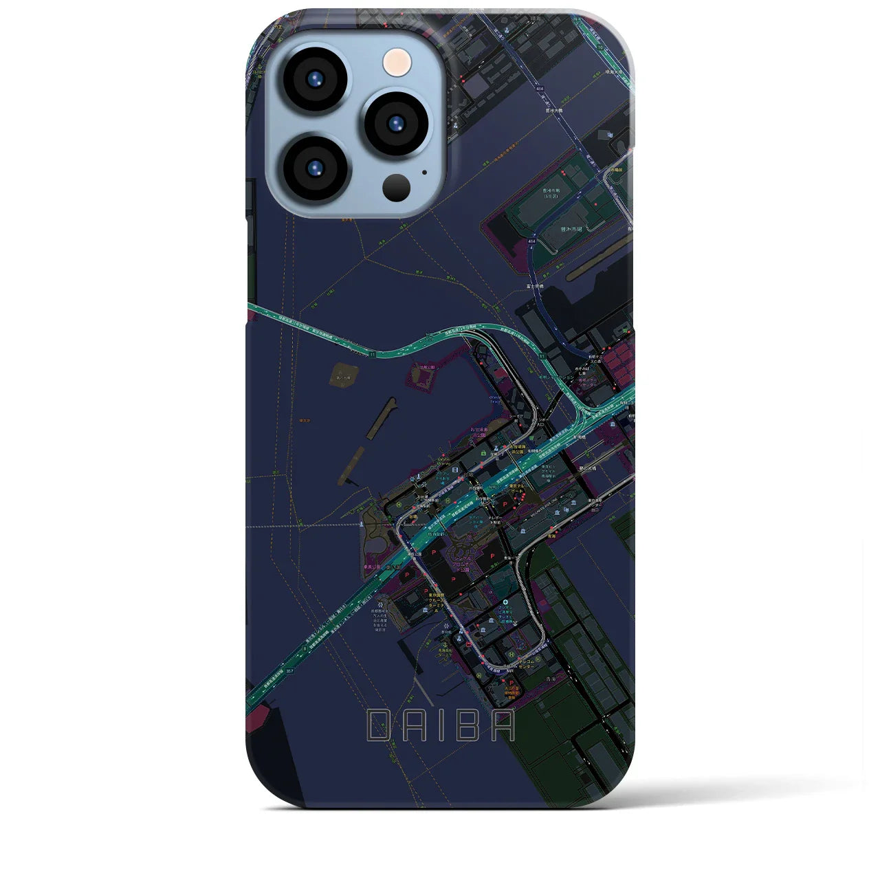 【台場(東京都)】地図柄iPhoneケース(バックカバータイプ)