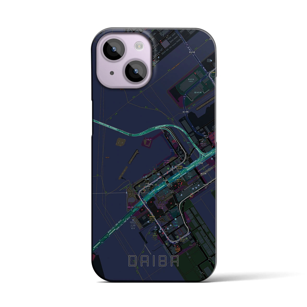【台場(東京都)】地図柄iPhoneケース(バックカバータイプ)