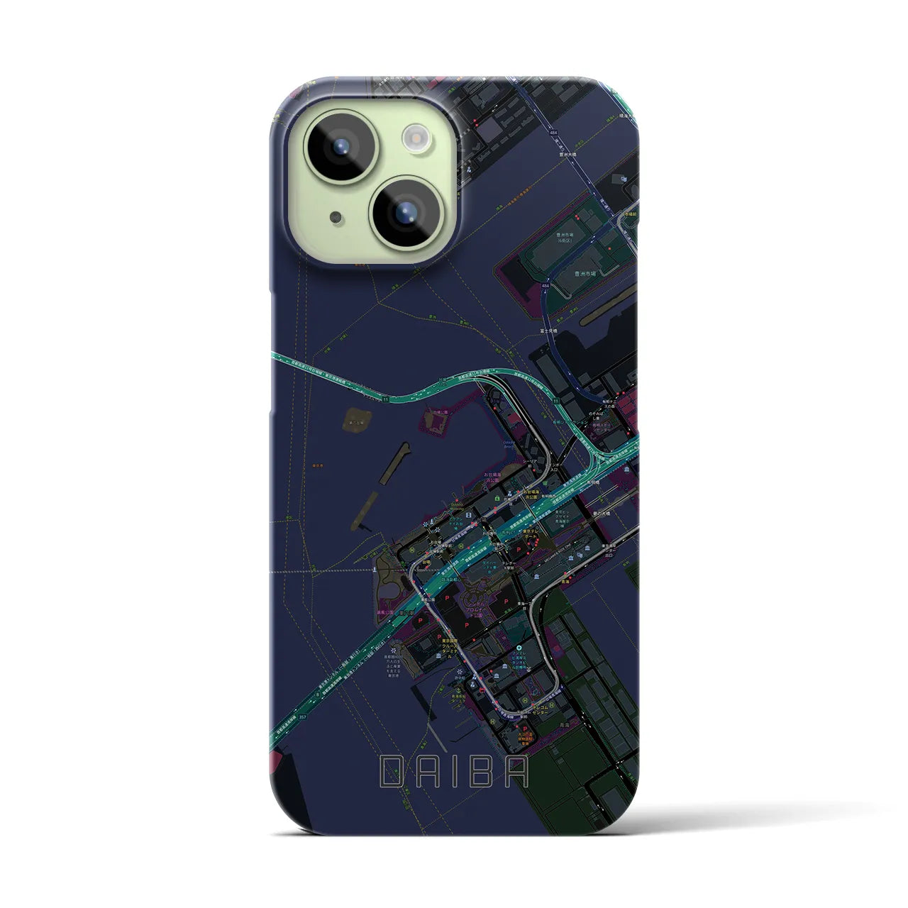 【台場(東京都)】地図柄iPhoneケース(バックカバータイプ)