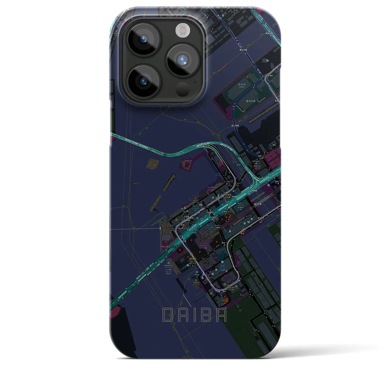 【台場(東京都)】地図柄iPhoneケース(バックカバータイプ)