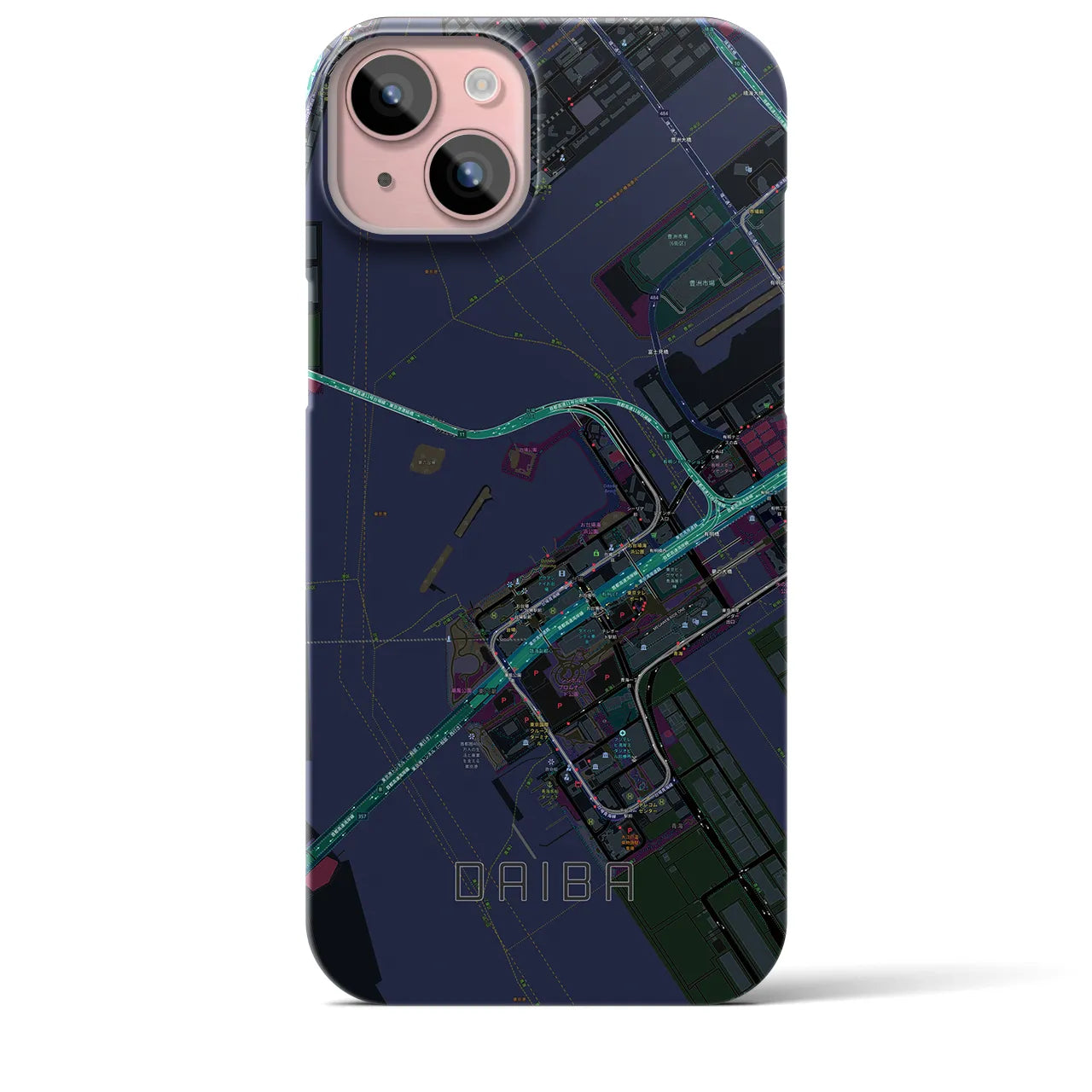 【台場(東京都)】地図柄iPhoneケース(バックカバータイプ)